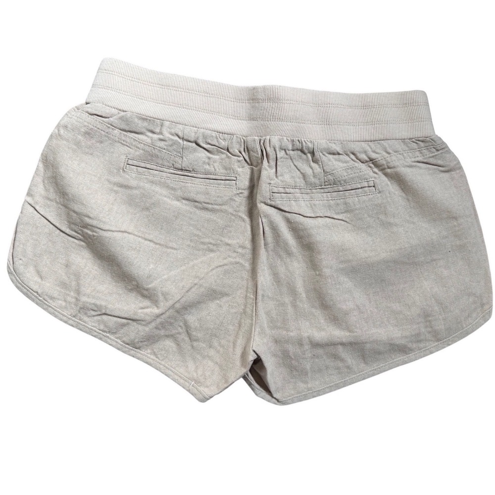 Cest Toi Womens Khaki Linen Blend Drawstring Dolphin Shorts TP549 Size S NEW - Picture 5 of 8